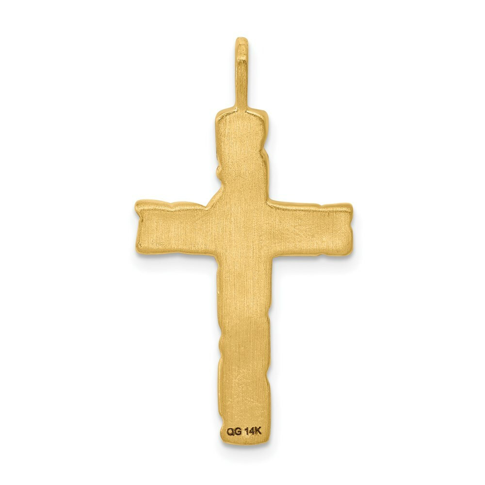 14K Yellow Gold Nugget Cross Pendant - (A82-937) - Roy Rose Jewelry