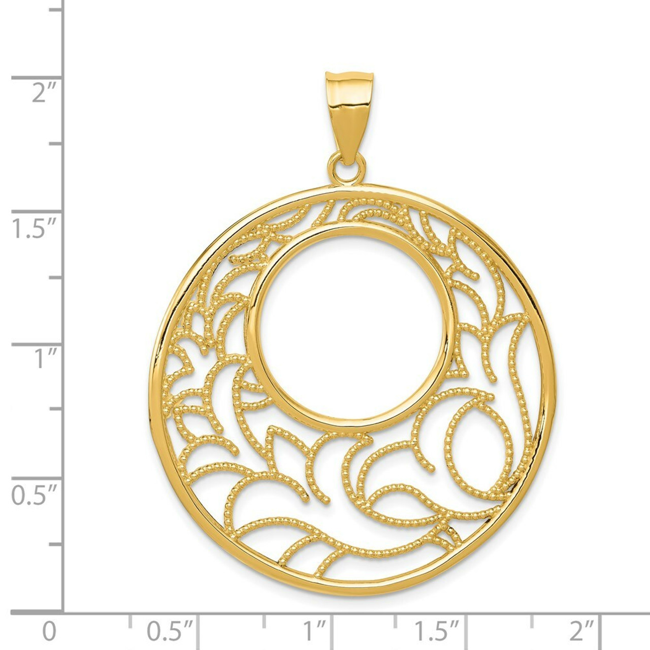 14K Yellow Gold Circle Pendant - (A84-393)