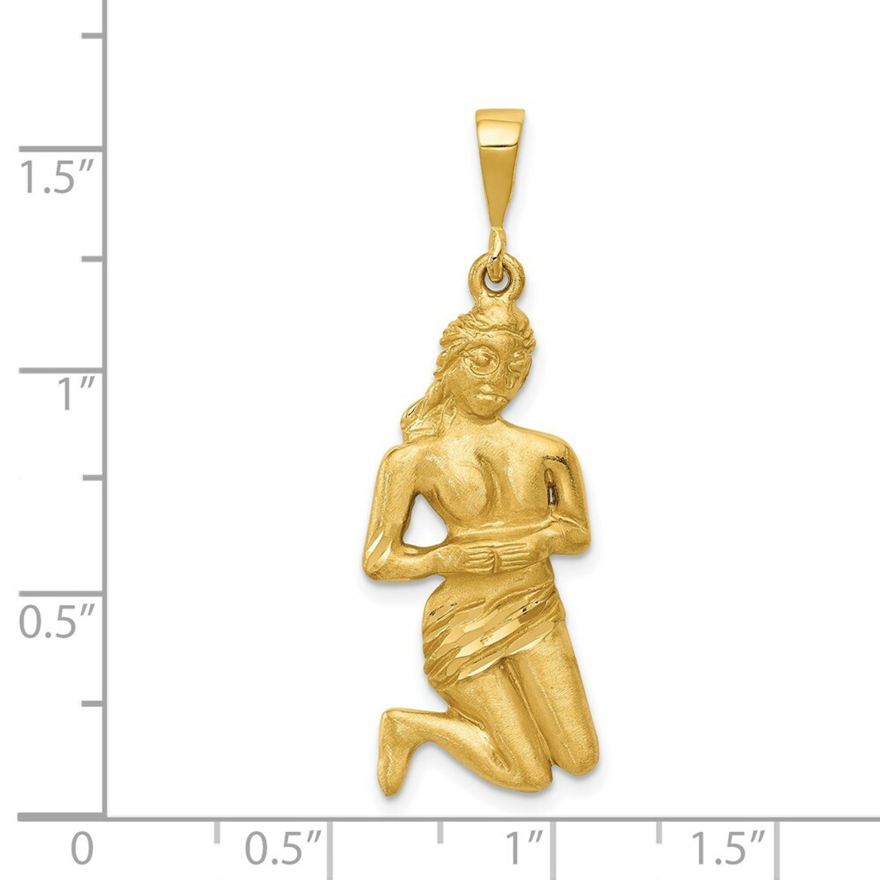 14K Yellow Gold Virgo Zodiac Charm - (A86-792)