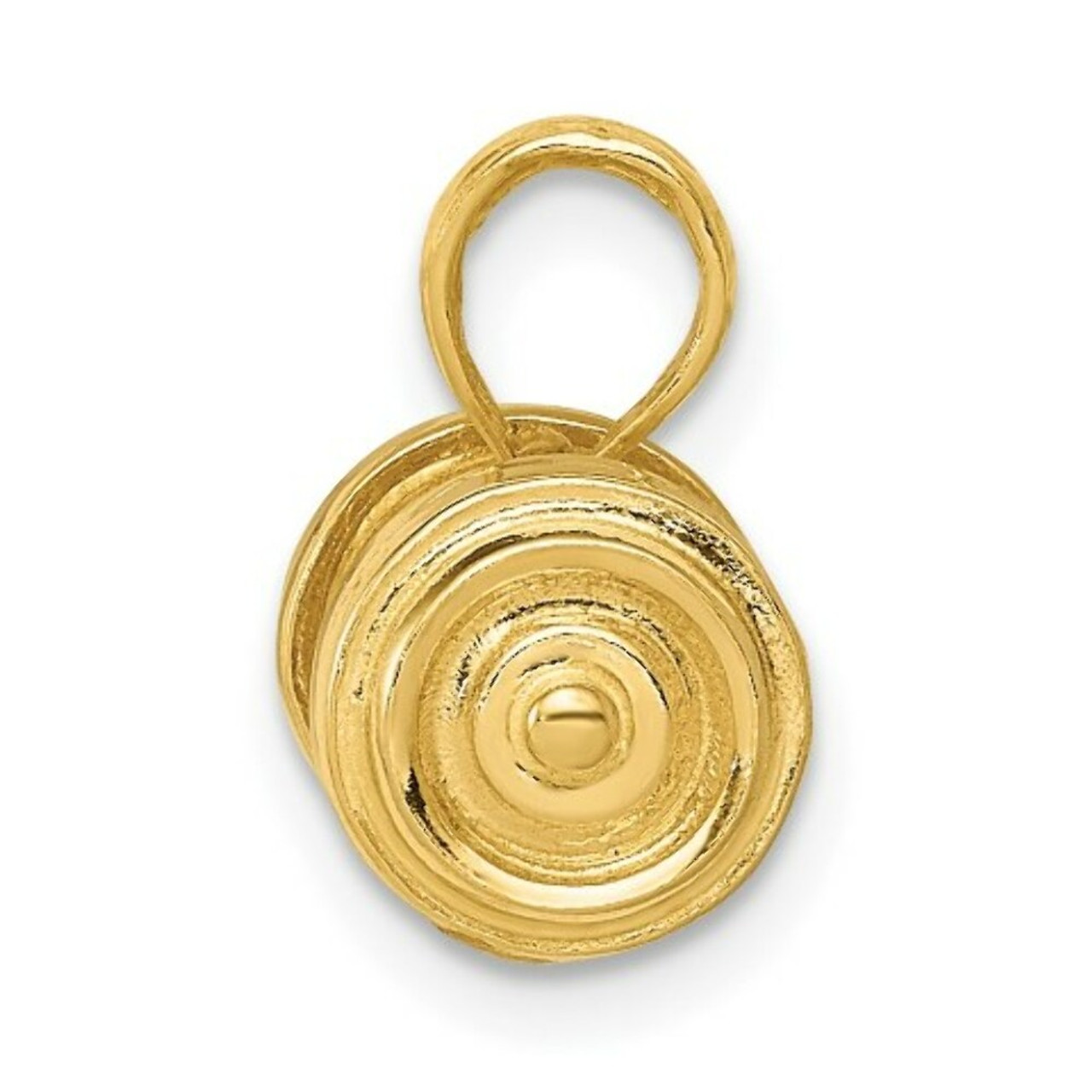 14K Yellow Gold 3-D Single Barbell Pendant - (A83-258)
