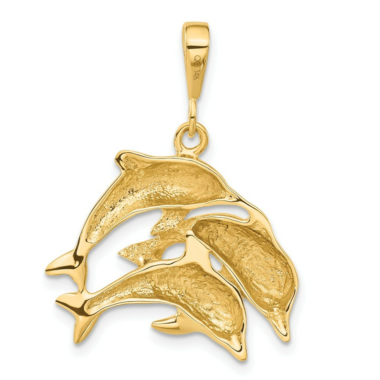 14K Yellow Gold Dolphin Charm - (A83-815)