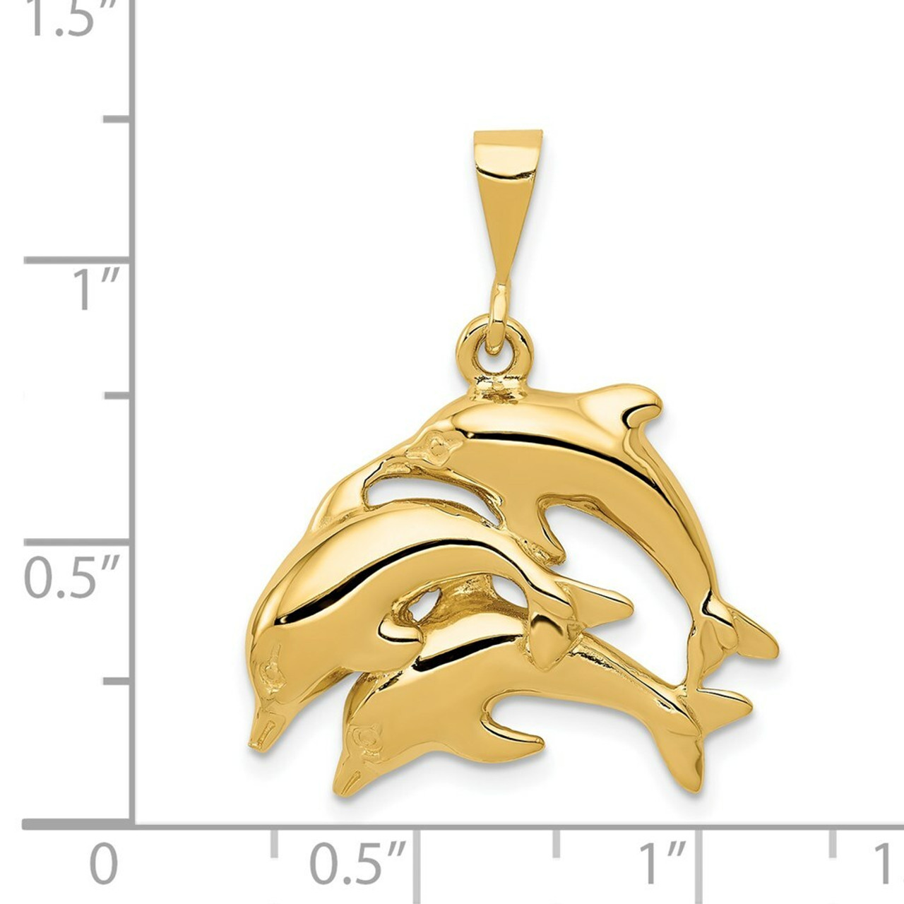 14K Yellow Gold Dolphin Charm - (A83-815)