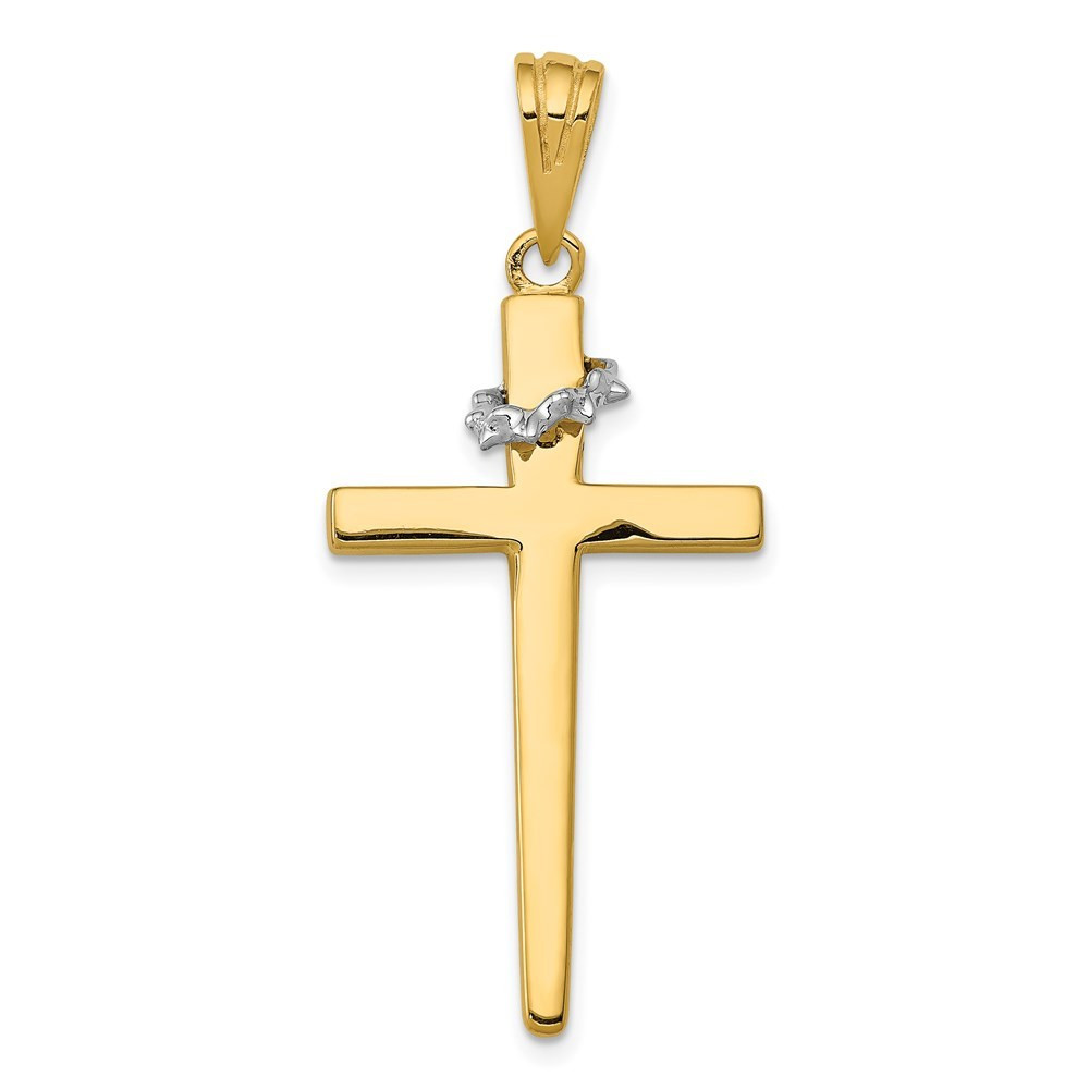 14K Two-tone Gold Cross Pendant 44mm length - (A83-941) - Roy Rose
