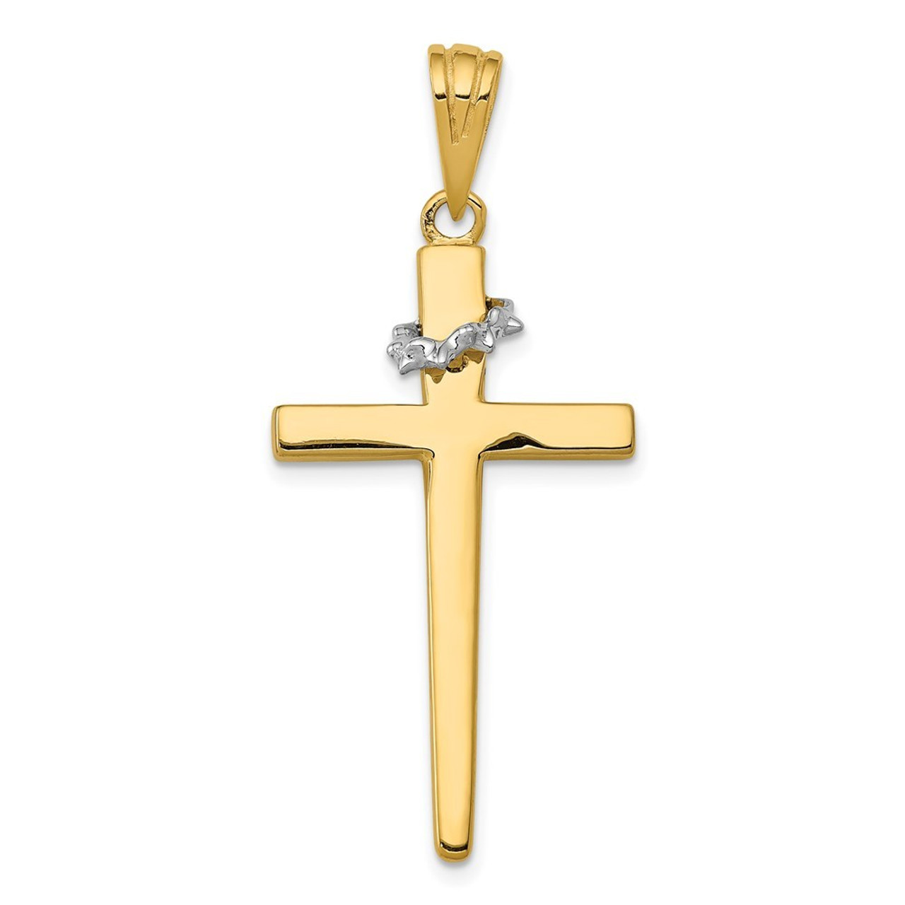 14K Two-tone Gold Cross Pendant 44mm length - (A83-941)