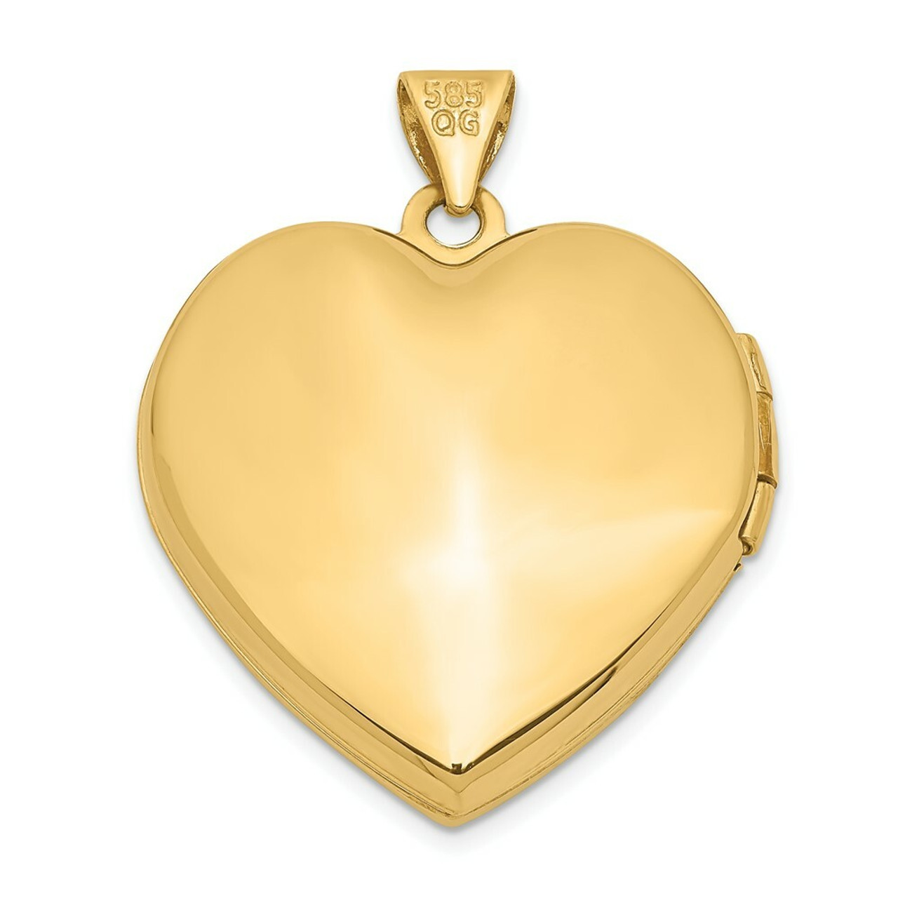 14K Yellow Gold & Rhodium Floral Heart Locket 26x22mm - (A99-445)