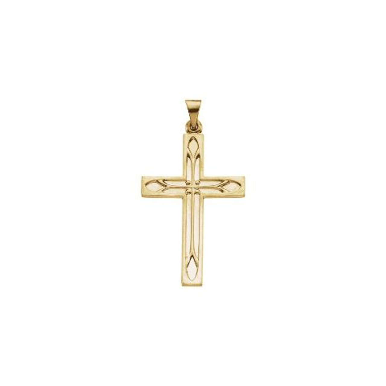 14K Yellow Gold Cross Pendant - (B16-342)