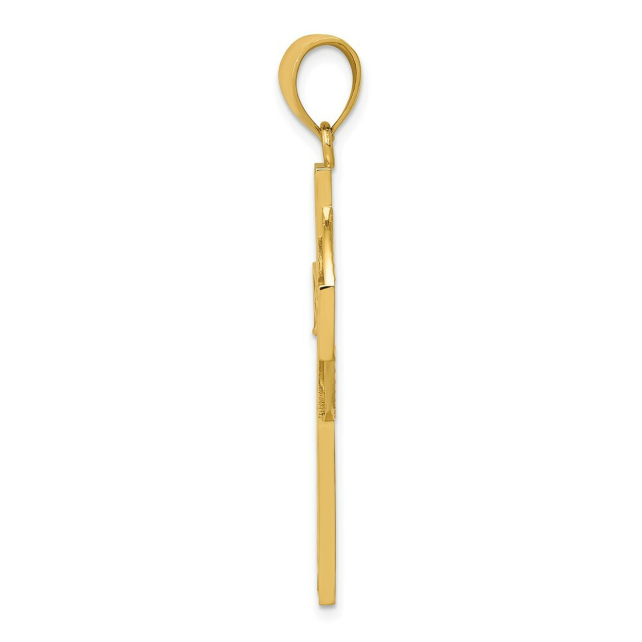 14K Yellow Gold Celtic Cross Pendant 45mm length - (A83-936)