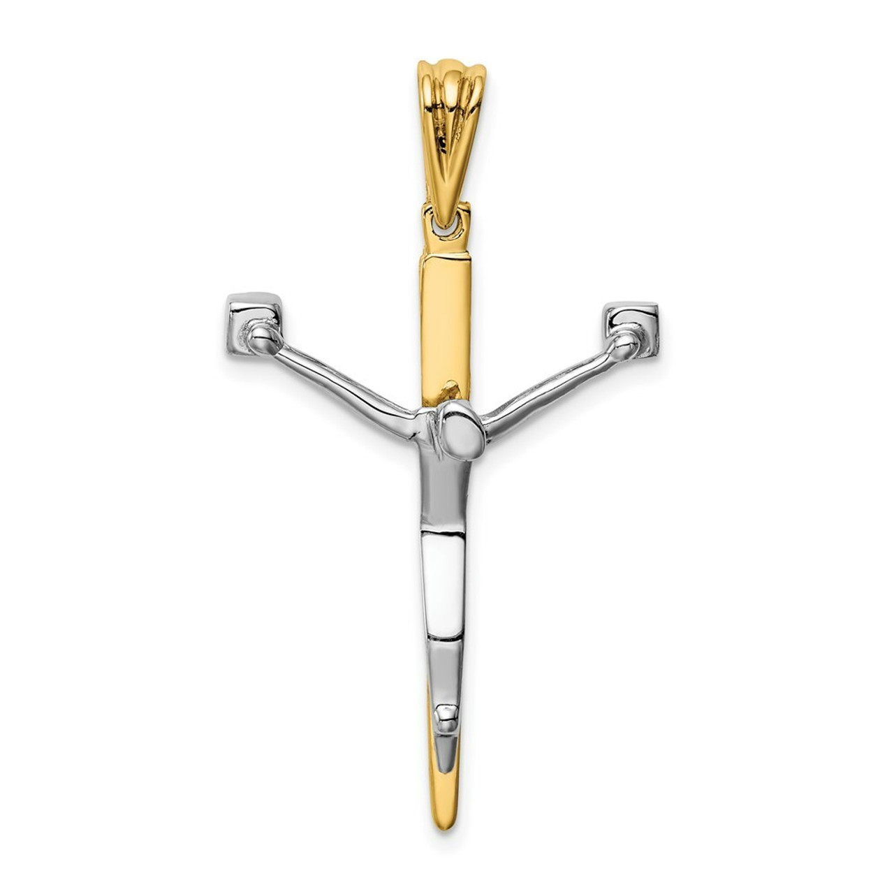 14K Two-tone Gold Crucifix Charm - (A83-944)