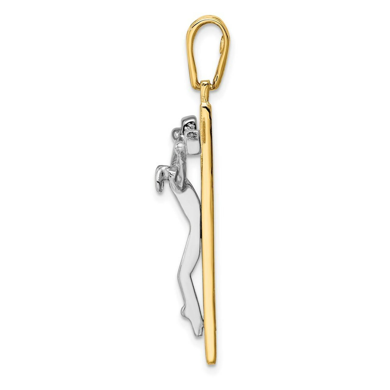 14K Two-tone Gold Crucifix Charm - (A83-944)