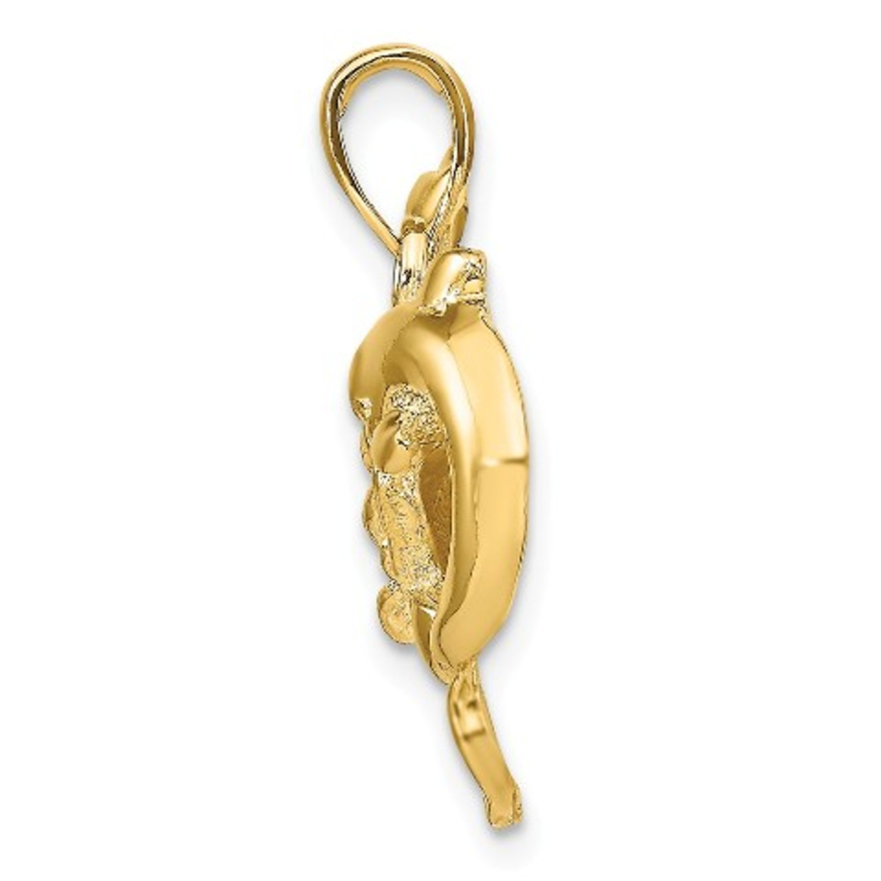 14K Yellow Gold Dolphins Pendant - (A91-754) - Roy Rose Jewelry