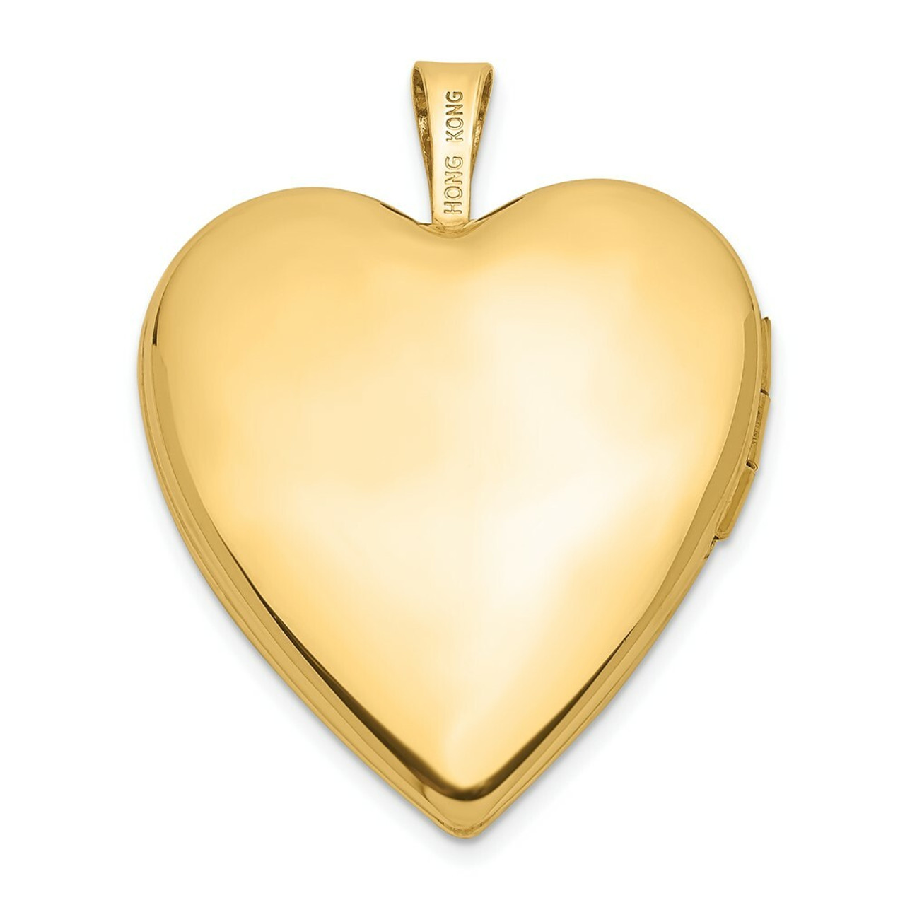 14K Yellow Gold 20mm Side Swirls with Diamond Heart Locket 25x20mm - (A99-471)