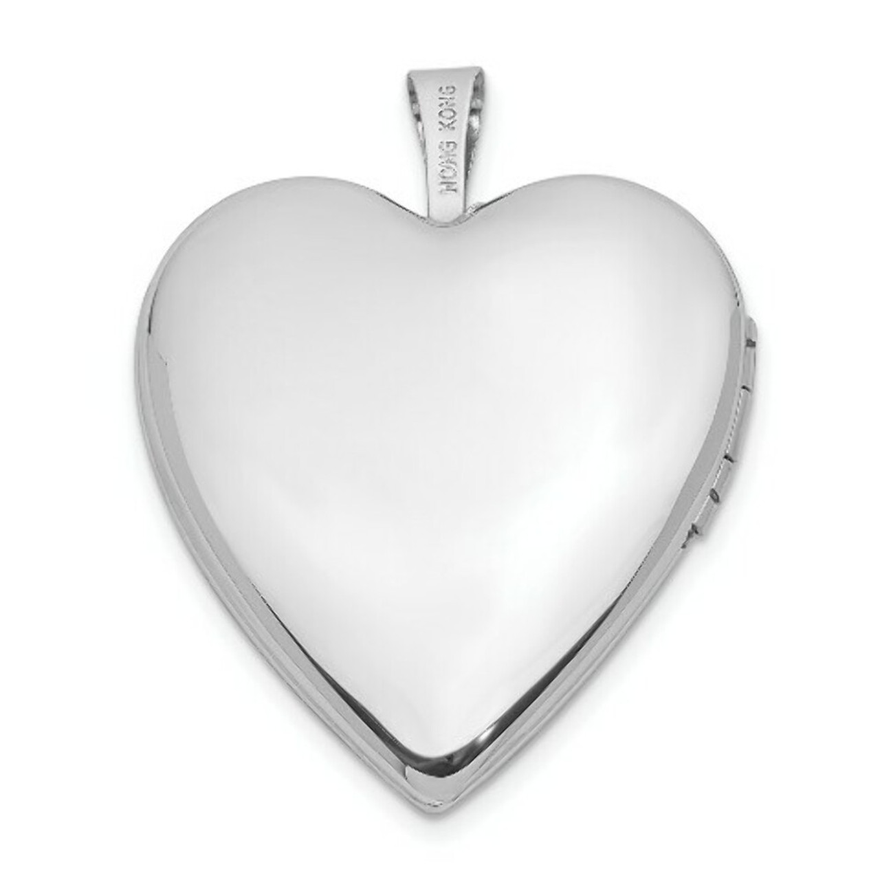 14K Yellow Gold 20mm White Gold Enamel Rose I Love You Heart Locket 24x20mm - (A99-555)