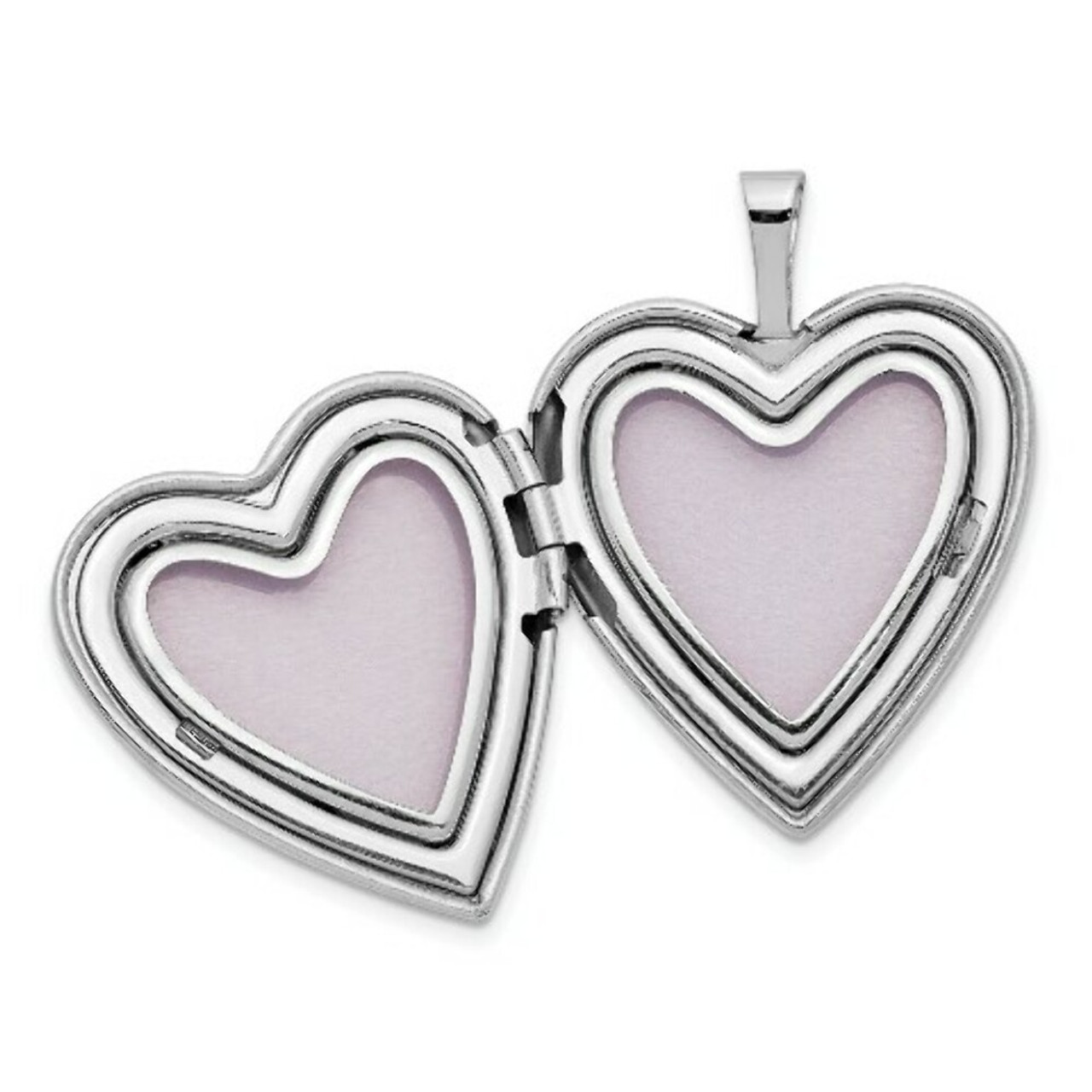 14K Yellow Gold 20mm White Gold Enamel Rose I Love You Heart Locket 24x20mm - (A99-555)