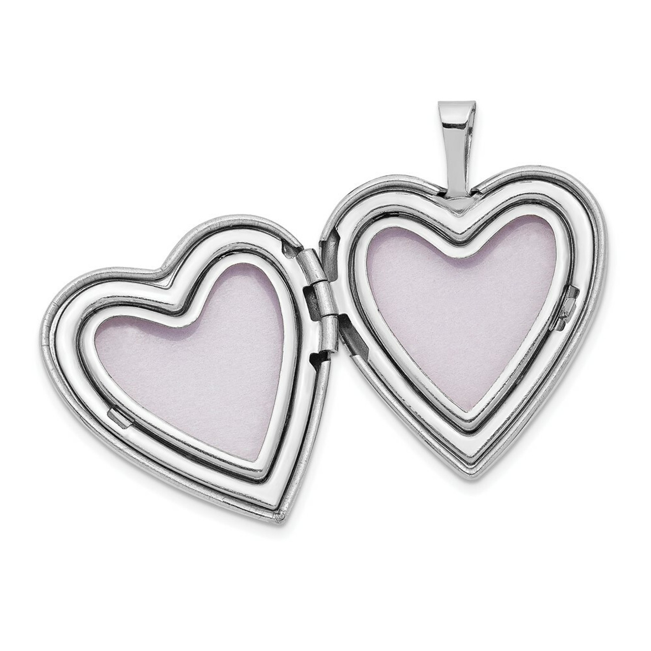14K Yellow Gold 20mm White Gold Mom with Hearts Heart Locket 24x20mm - (A99-741)