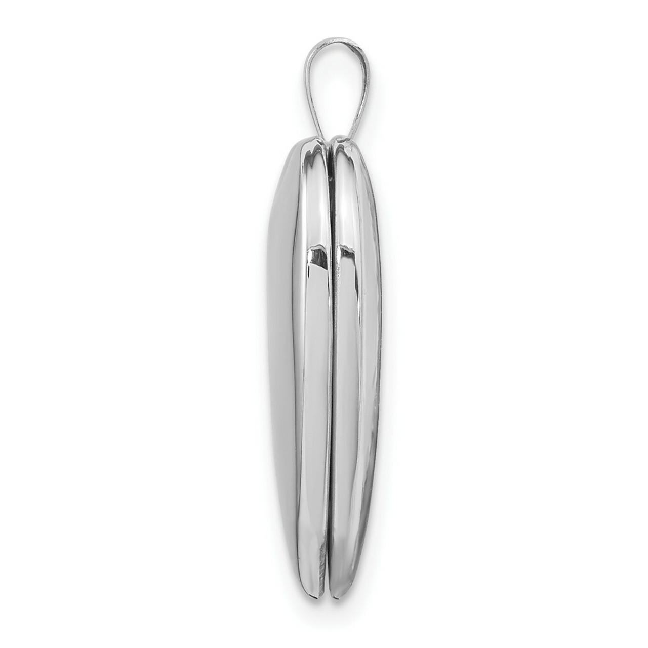 14K Yellow Gold 20mm White Gold Plain Polished Heart Locket 25x20mm - (A99-744)