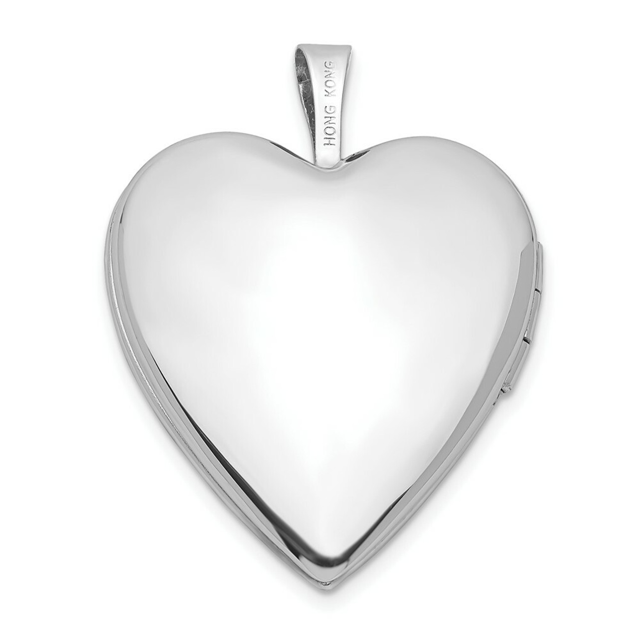14K Yellow Gold 20mm White Gold Plain Polished Heart Locket 25x20mm - (A99-744)