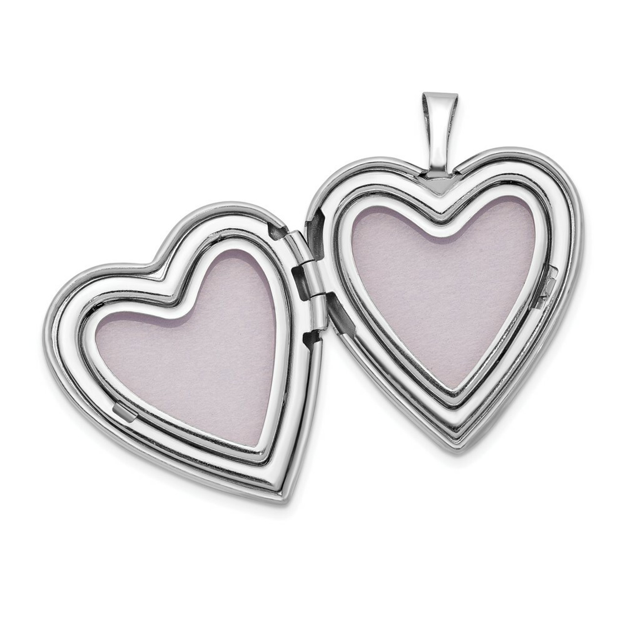 14K Yellow Gold 20mm White Gold Plain Polished Heart Locket 25x20mm - (A99-744)