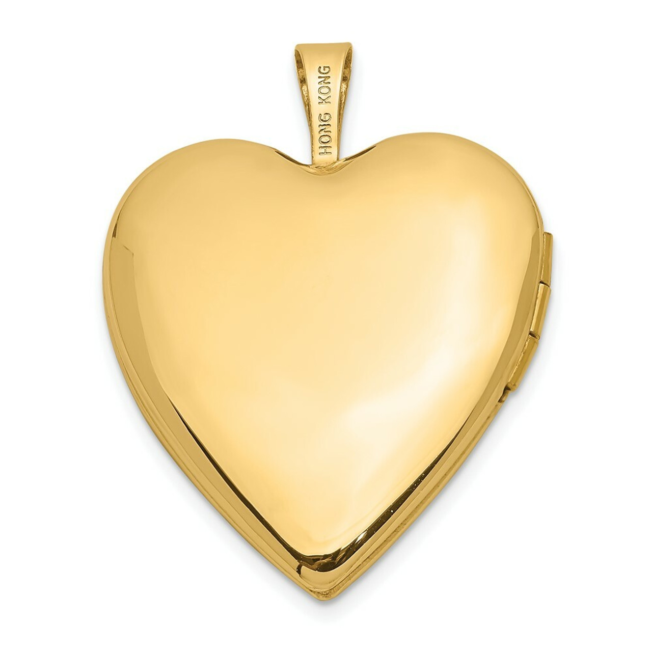 14K Yellow Gold 20mm Diamond Set Cross Heart Locket - (A99-839)
