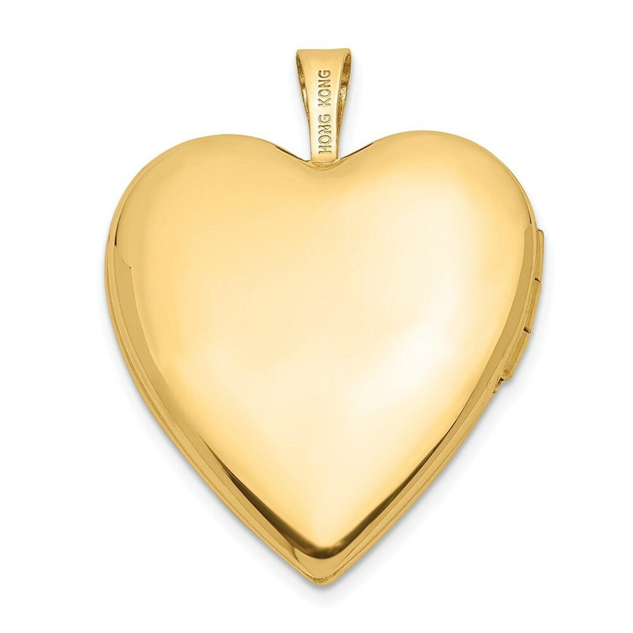 14K Yellow Gold 20mm with Diamond Heart Locket 25x20mm - (B14-192)