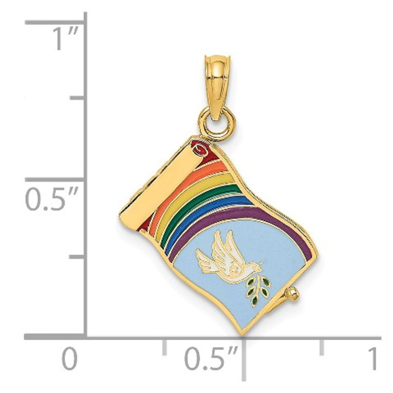 14K Gold Rainbow Charm