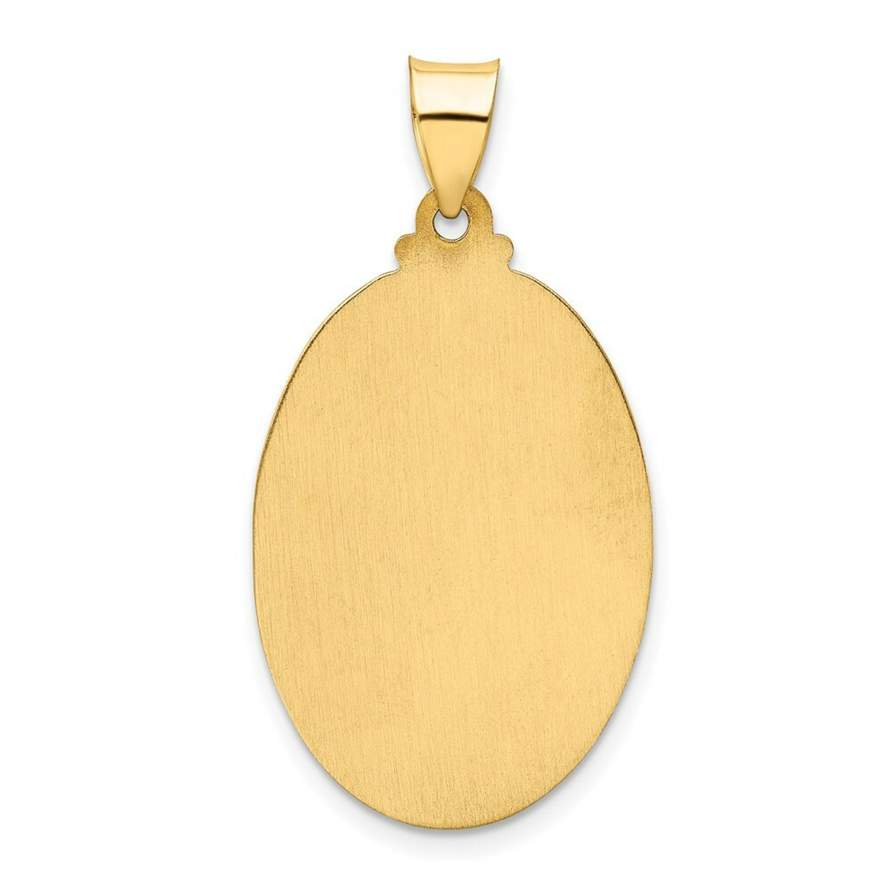 14K Yellow Gold Polished and Satin Saint Christopher Medal Pendant 18mm width - (B11-160)