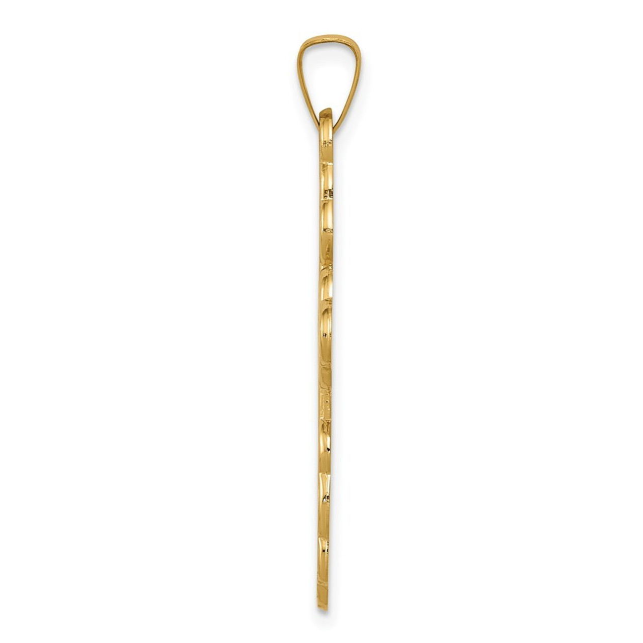 14K Yellow Gold Eastern Orthodox Cross Pendant 34mm length - (B11-591)