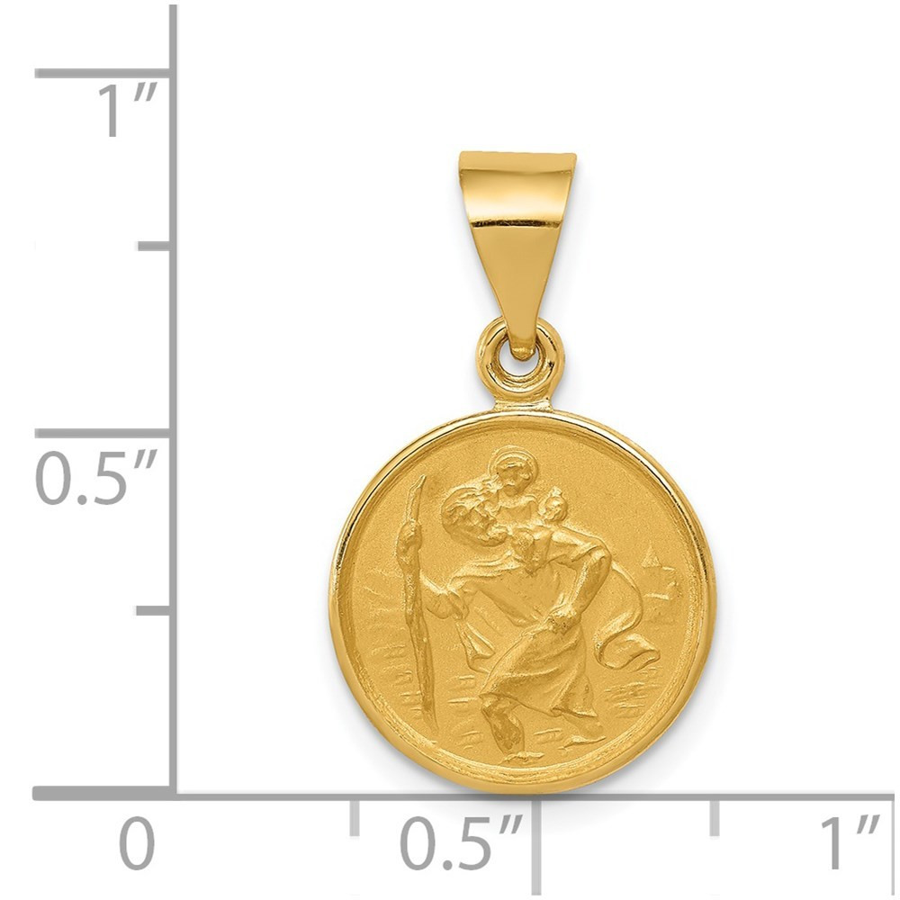 18K Yellow Gold Saint Christopher Medal Pendant - (A86-707) - Roy