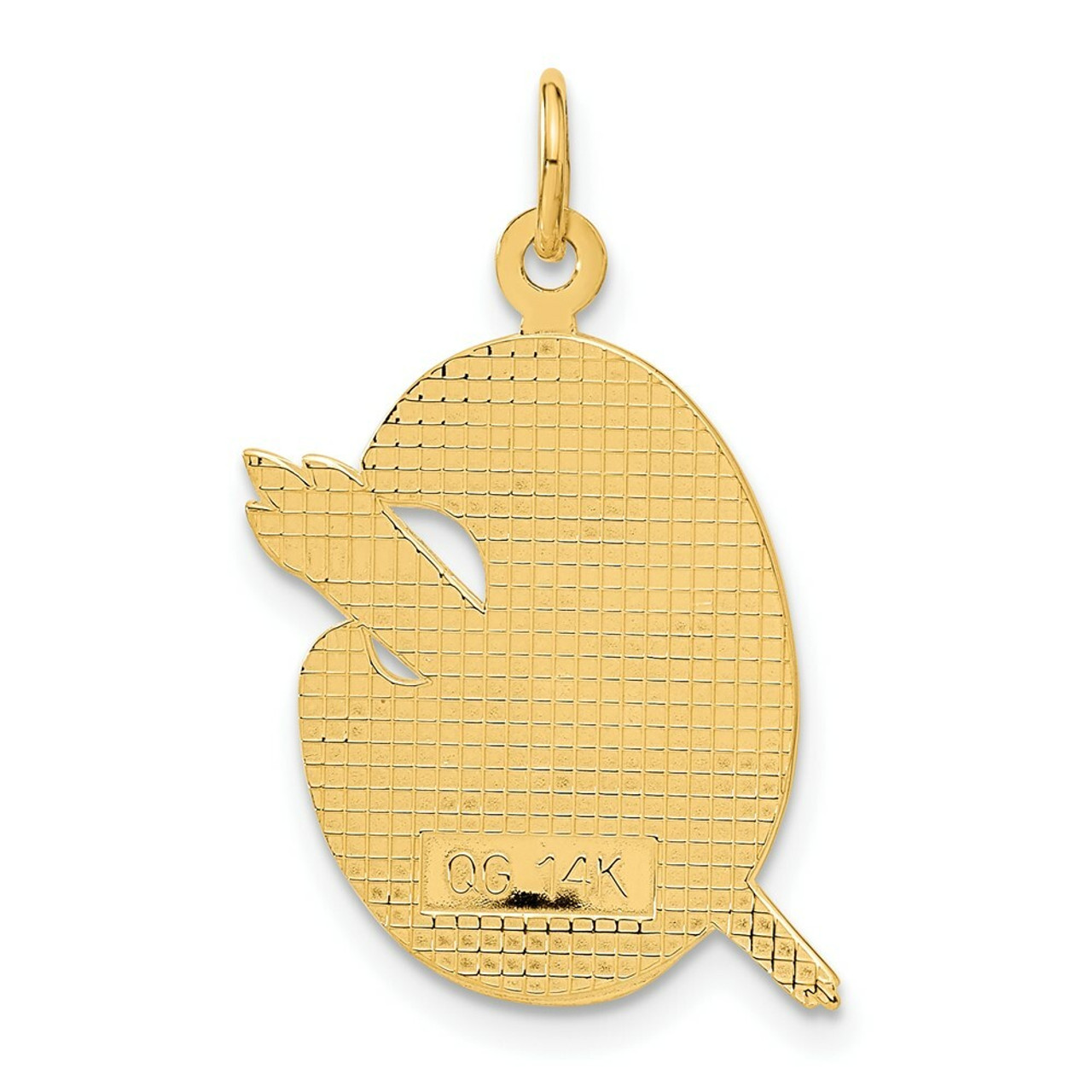 14K Yellow Gold Enameled Artist Palette Charm - (A82-477)