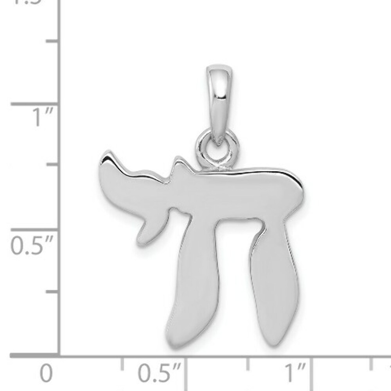 14K White Gold Chai Life Pendant - (A85-138)