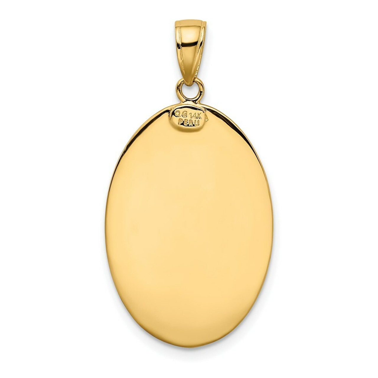 14K Yellow Gold Saint Christopher Medal Pendant 18mm width - (A86-583)