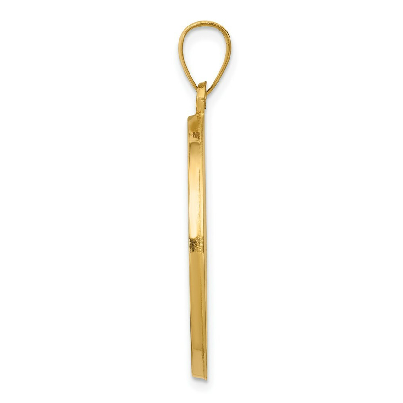 14K Yellow Gold Polished and Satin St. Anthony Medal Pendant 25mm width - (B11-312)