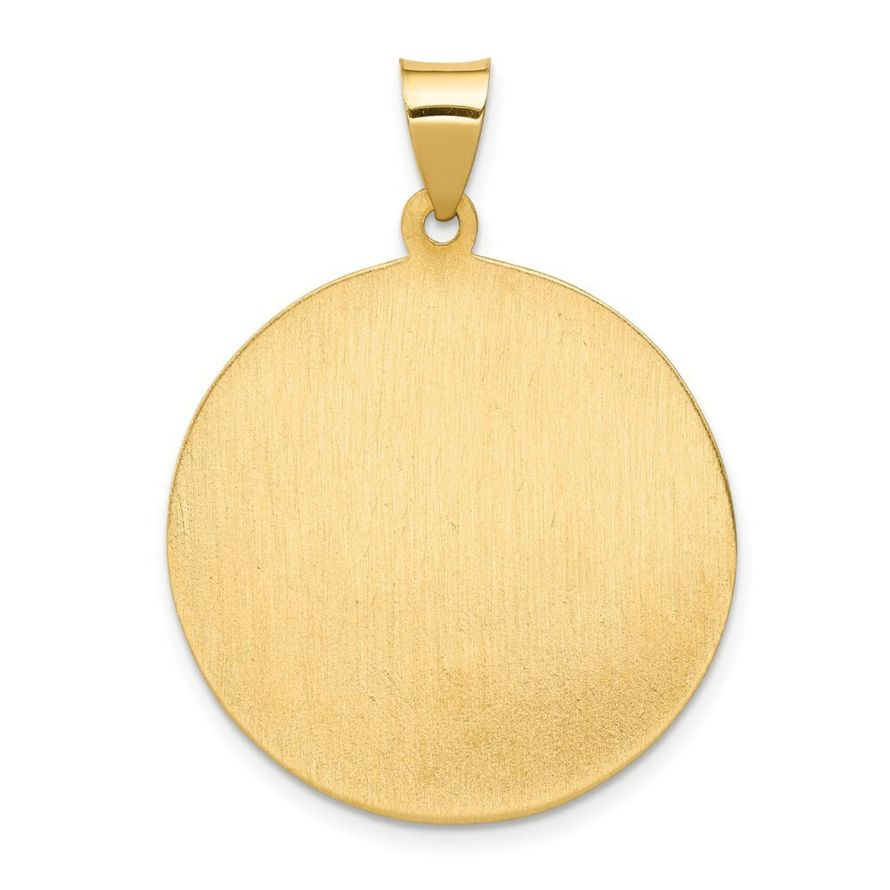 14K Yellow Gold Polished and Satin St. Anthony Medal Pendant 25mm width - (B11-312)