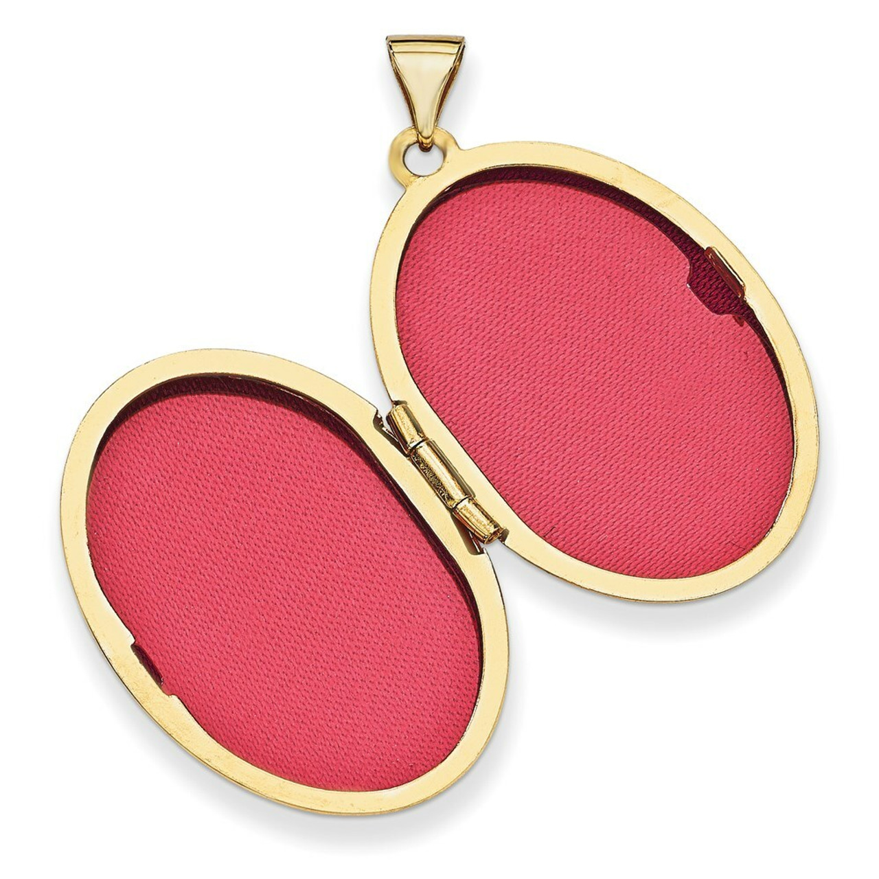 14K Yellow Gold 26mm Oval 1/2 Hand Engraved Locket 26x20mm - (A99-506)