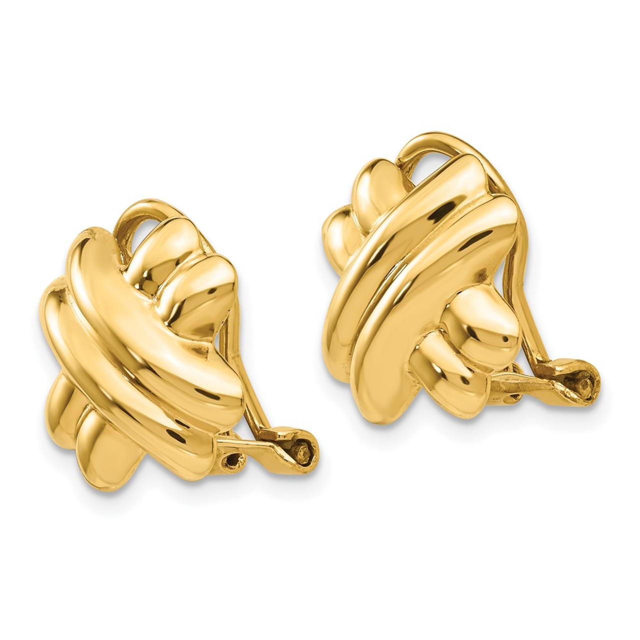 14K Yellow Gold Non-pierced X Earrings - (B44-259)