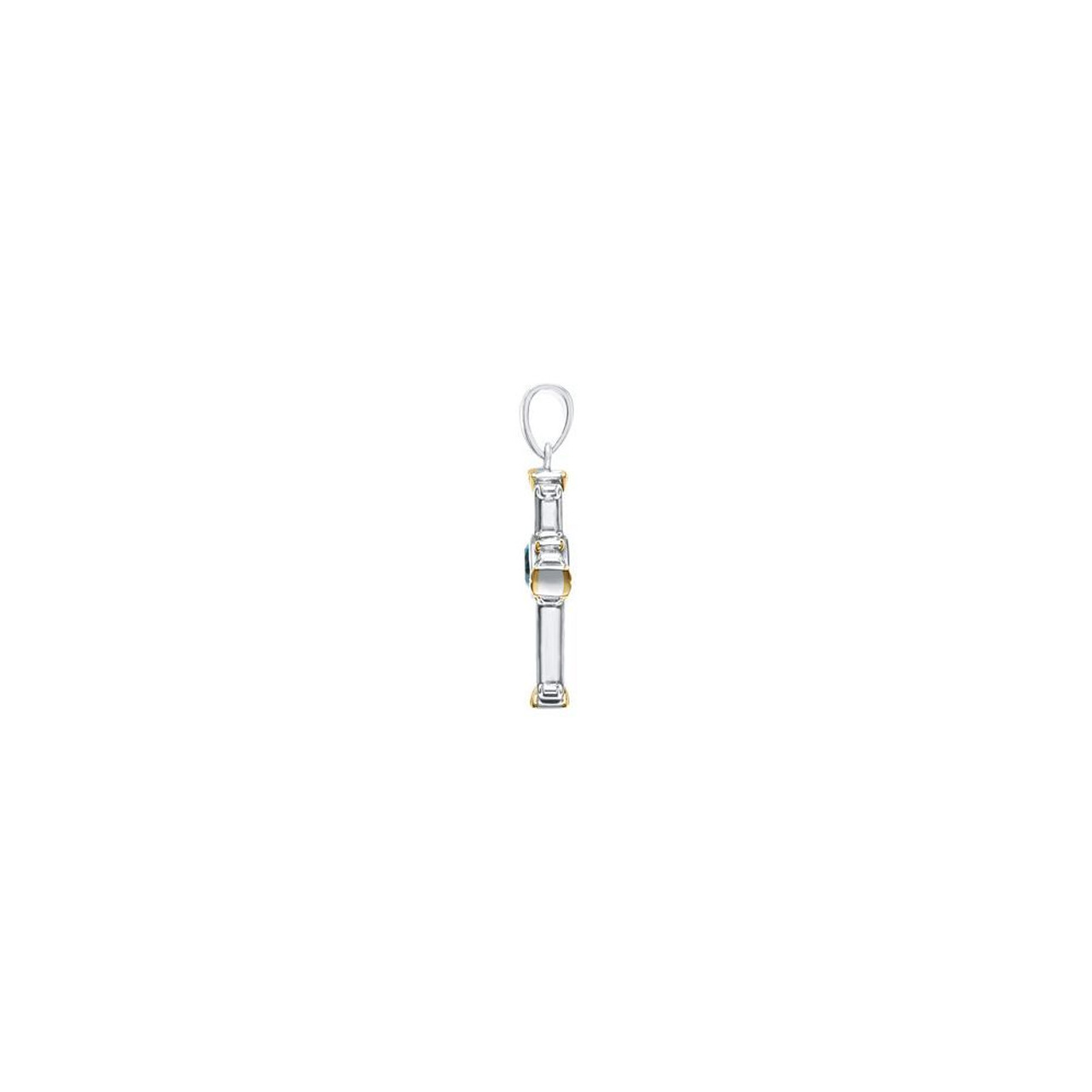 14K White Gold Two-Tone Cross Pendant - (B16-116)
