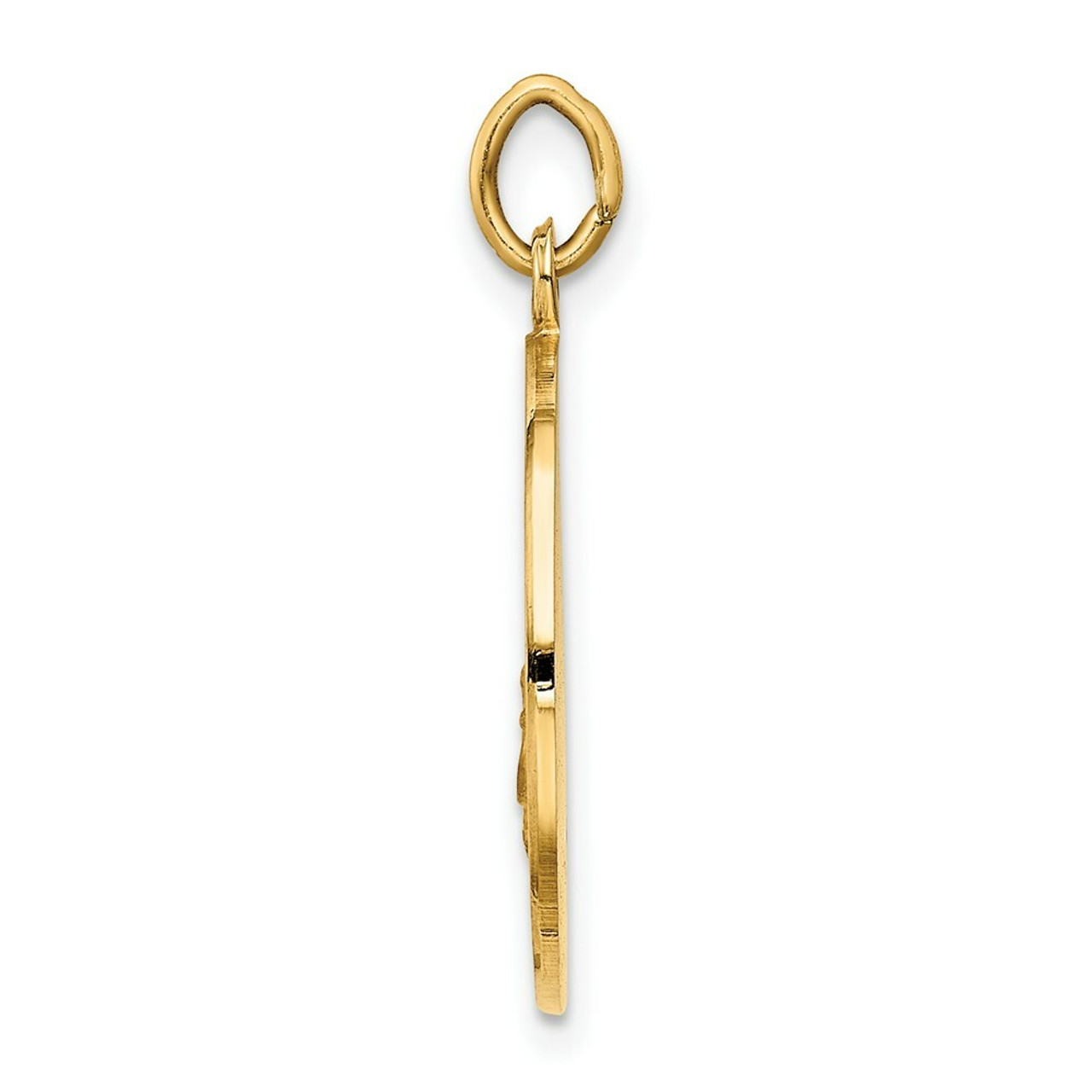 14K Yellow Gold Our Lady of San Juan Medal Pendant 18mm width - (B11-718)