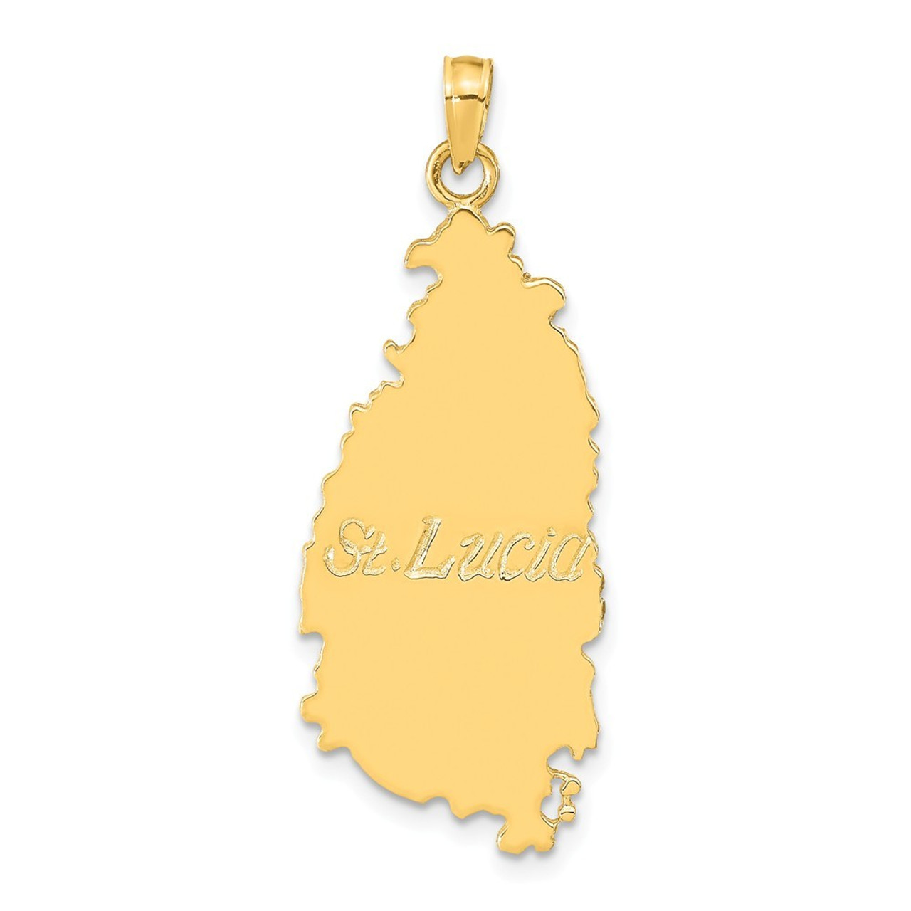 14K Yellow Gold St. Lucia Island Pendant - (A93-964)