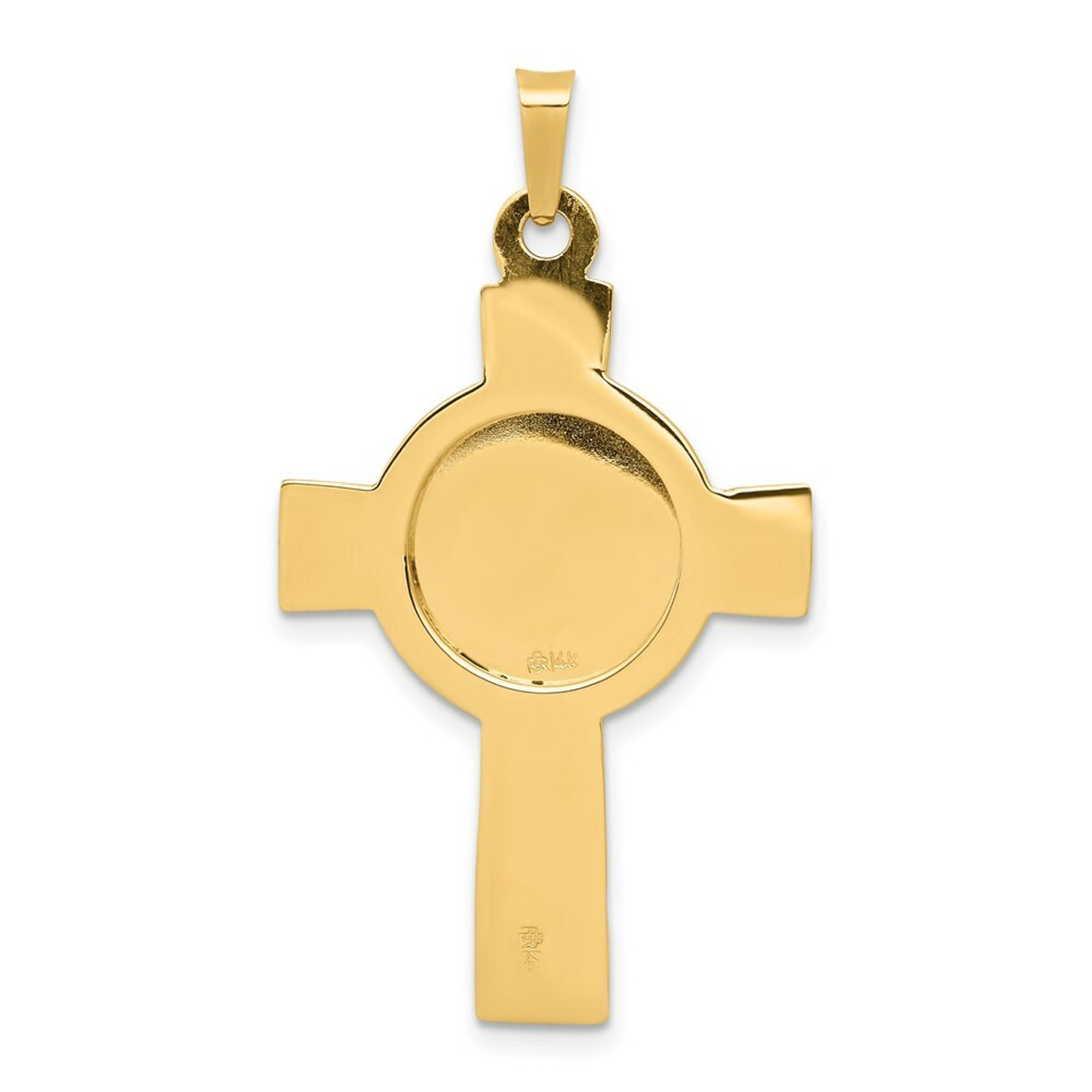 14K Yellow Gold Cross with St. Michael Medal Pendant - (A97-922)