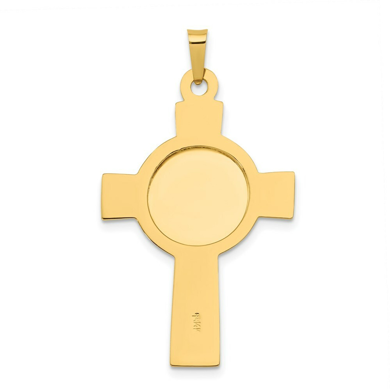 14K Yellow Gold Cross with St Anthony Medal Pendant - (A97-936)