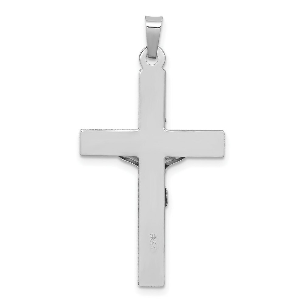 14K White Gold INRI Crucifix Charm - (B11-674)
