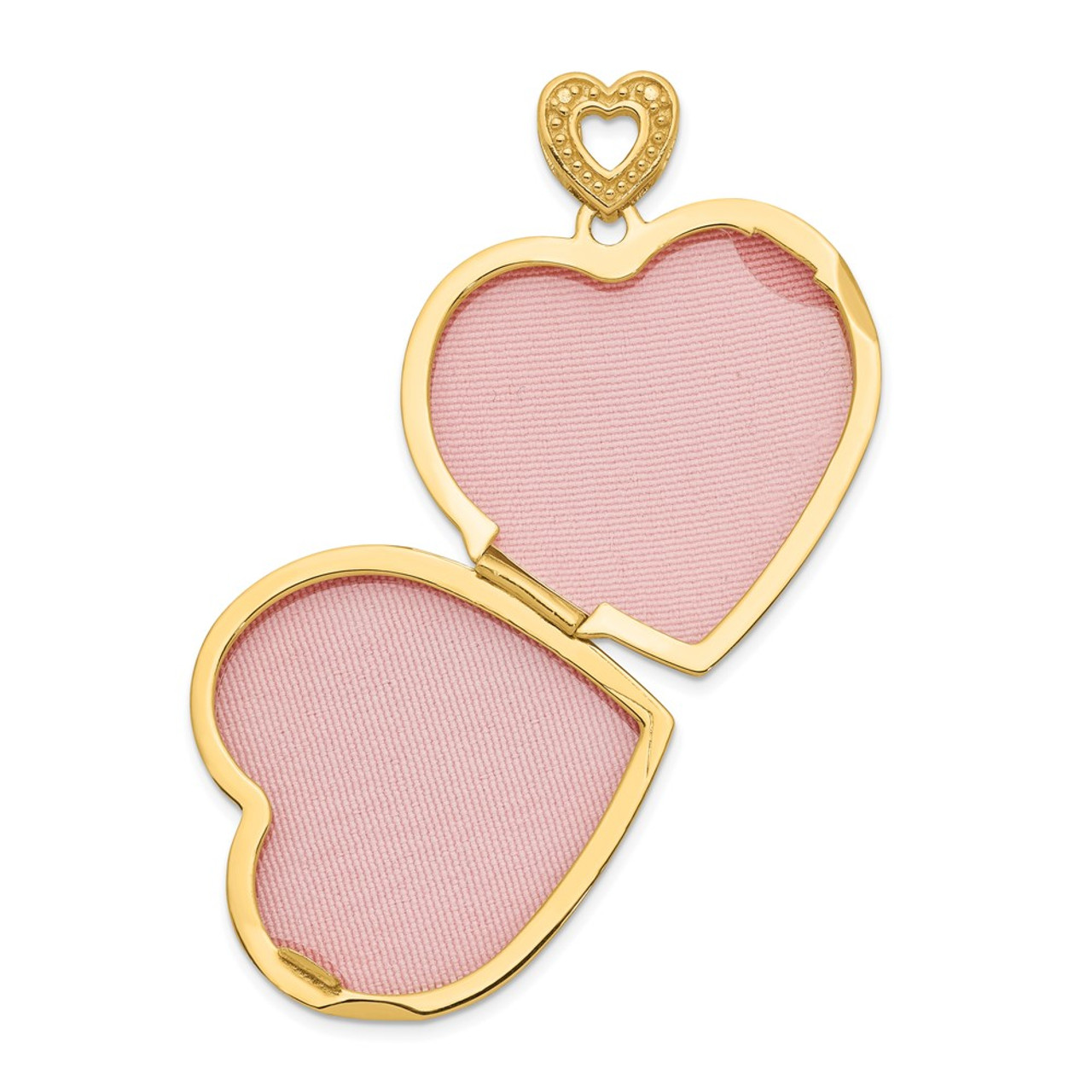 14K Yellow Gold 24mm Heart with Diamond Vintage Locket 24x25mm - (A99-546)