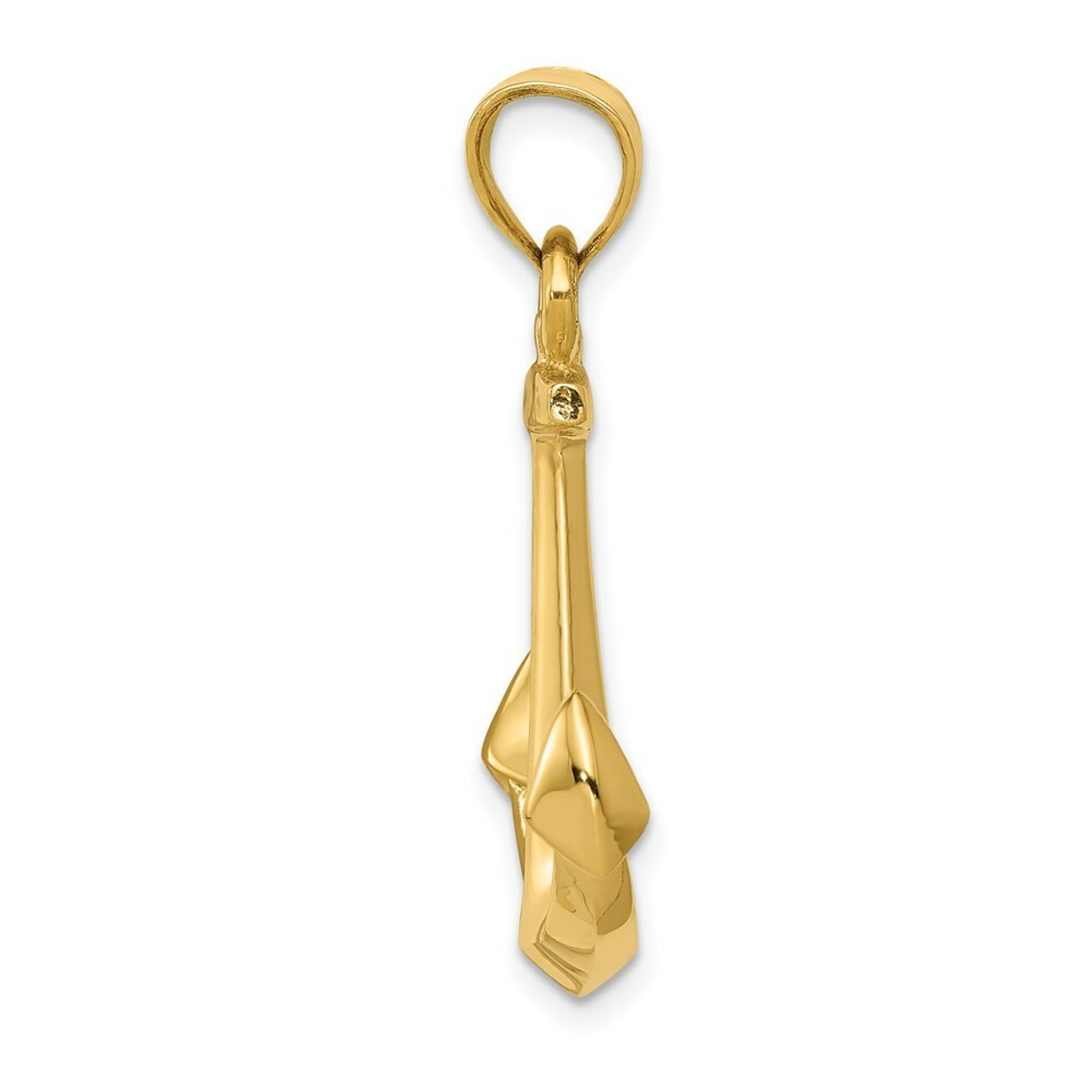 14K Yellow Gold 3-D Anchor Pendant - (A83-105)