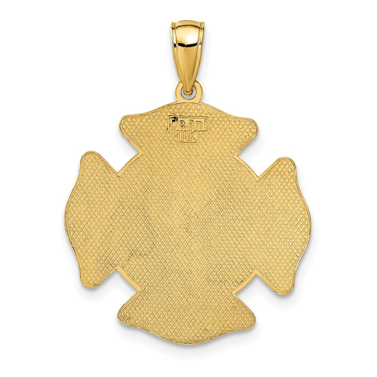 14K Yellow Gold Large St. Florian Badge Pendant - (A83-144)