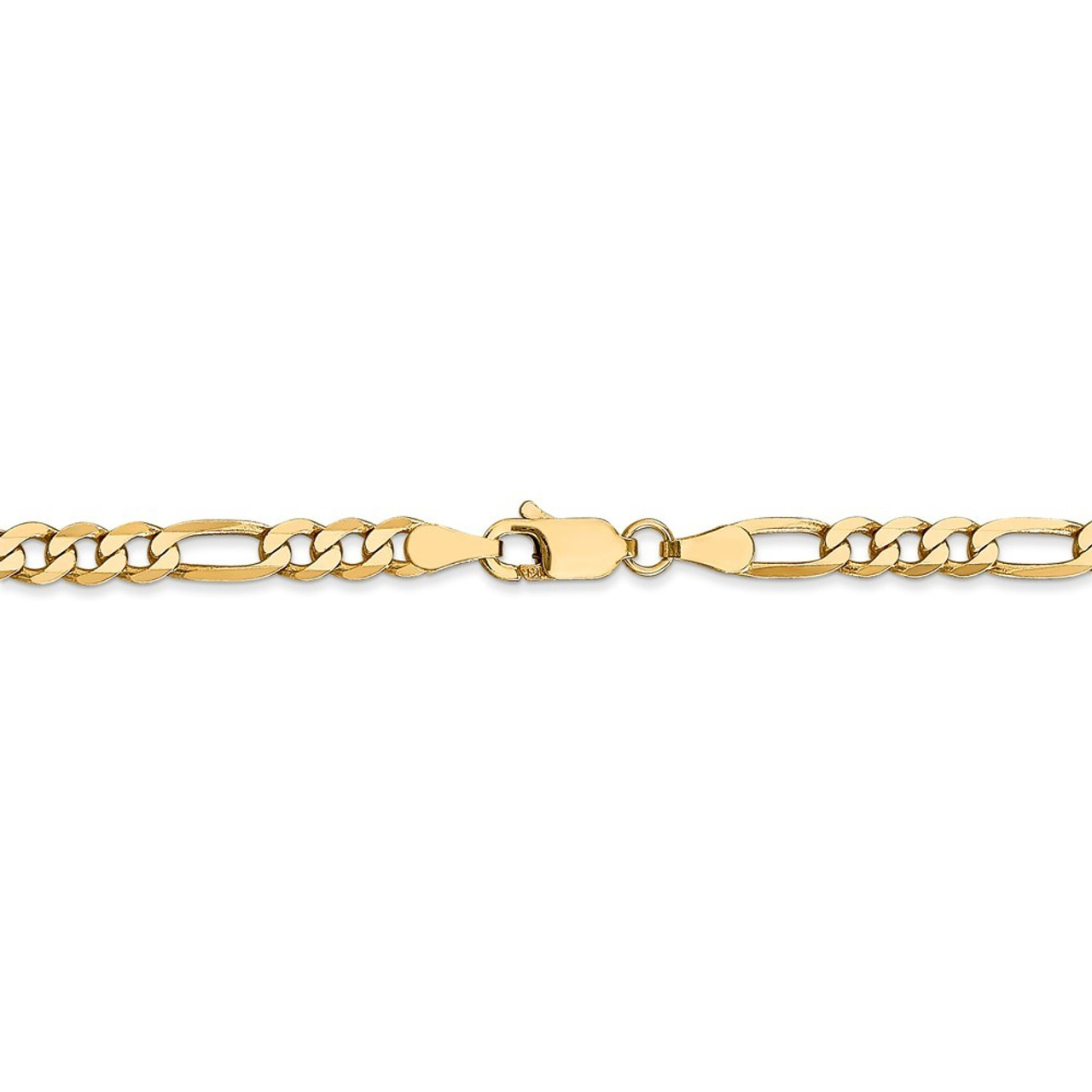 Leslies 14K Yellow Gold 4mm Flat Figaro Bracelet - Length 7'' inches - (C62-832)