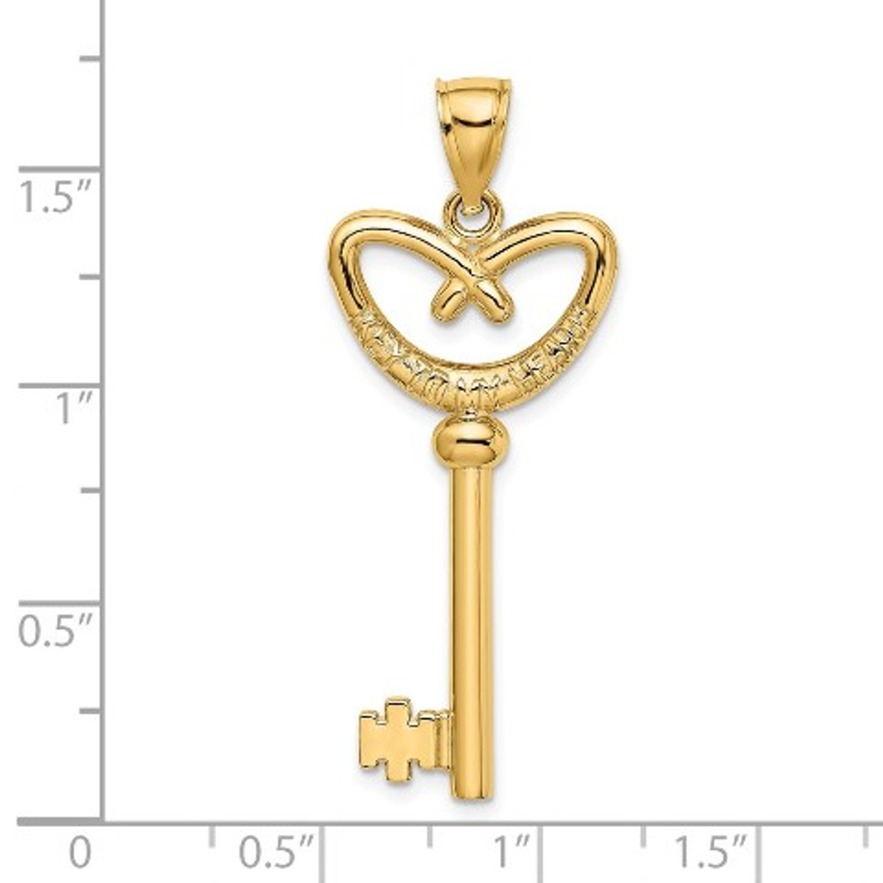 14K Gold Key Pendant 14K Rose Gold