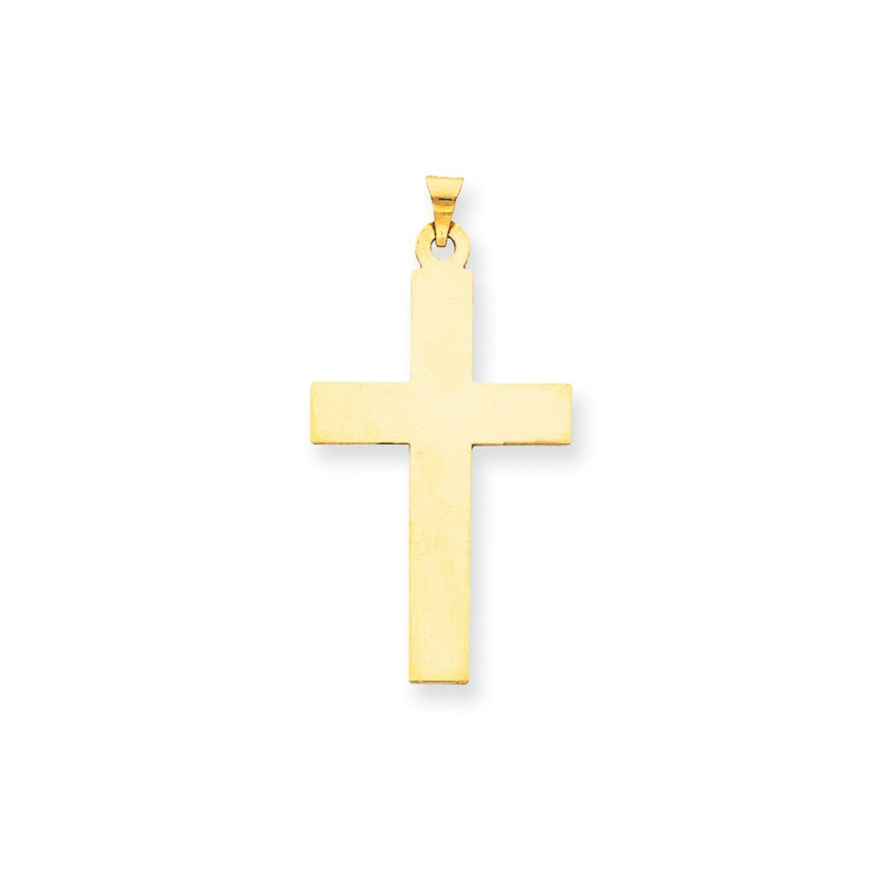 14K Yellow Gold Polished Cross Charm 50mm length - (B11-337)