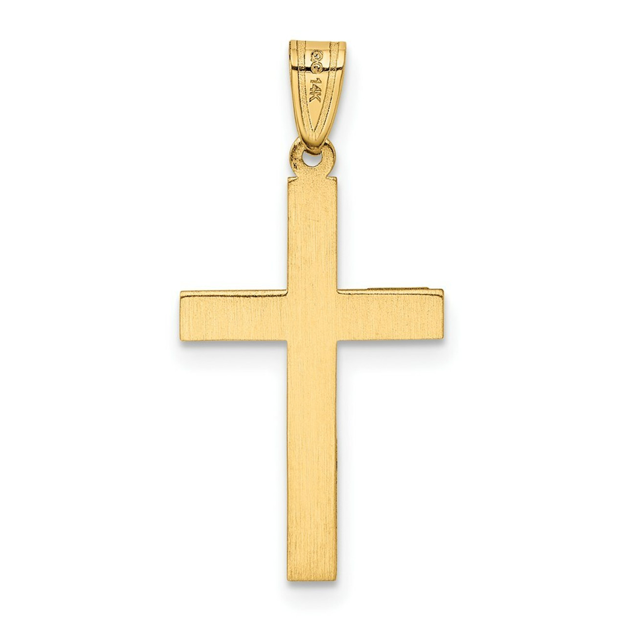 14K Yellow Gold Polished Cross Charm 50mm length - (B11-337)