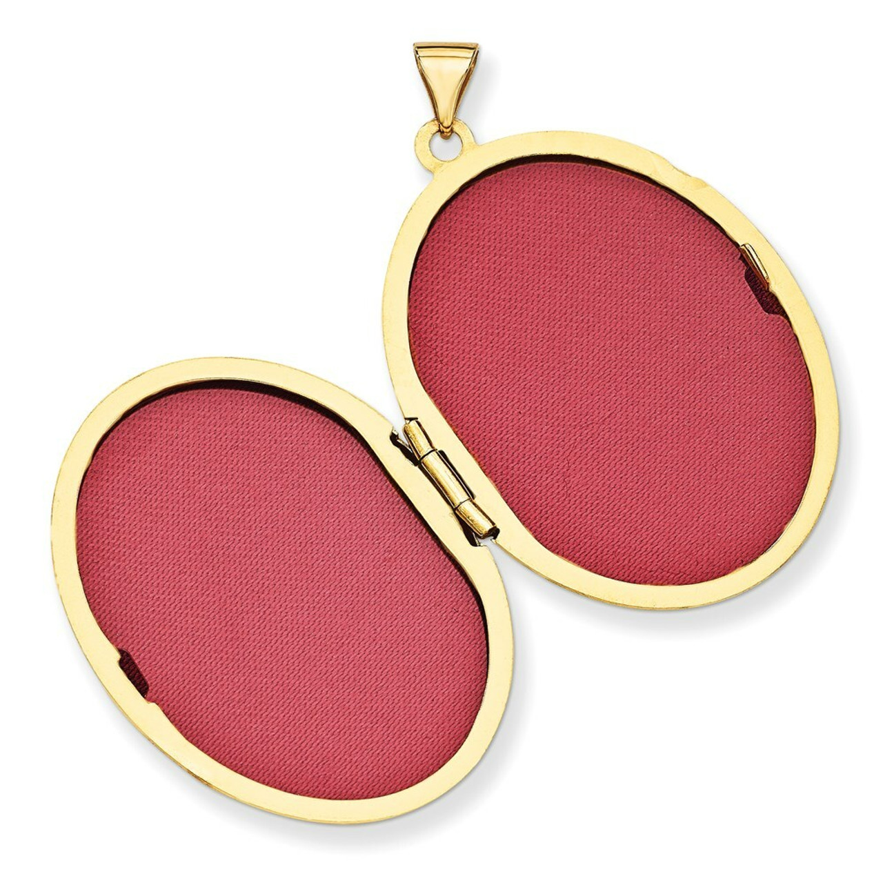14K Yellow Gold 32mm Oval Flower With Scrolls Locket 32x25mm - (A99-374)