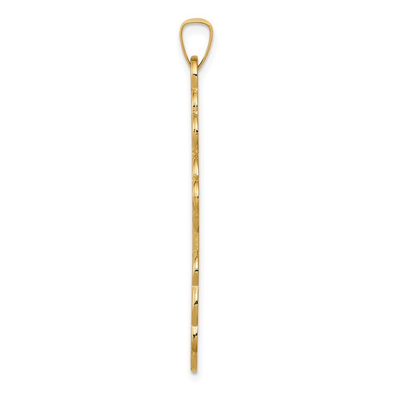 14K Yellow Gold Eastern Orthodox Cross Pendant 41mm length - (B11-662)