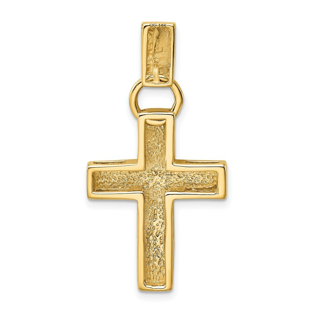 14K Yellow Gold Hollow Cross Pendant 42mm length - (A84-975) - Roy